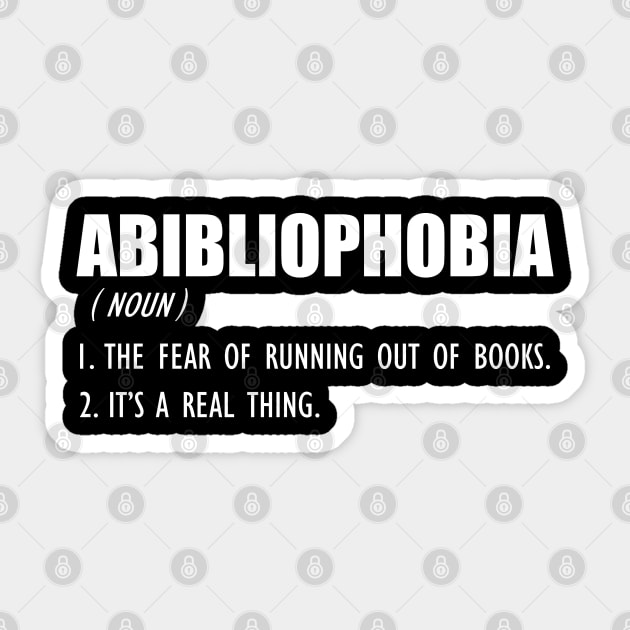 Book Lover - ABIBLIOPHOBIA Definition w Sticker by KC Happy Shop